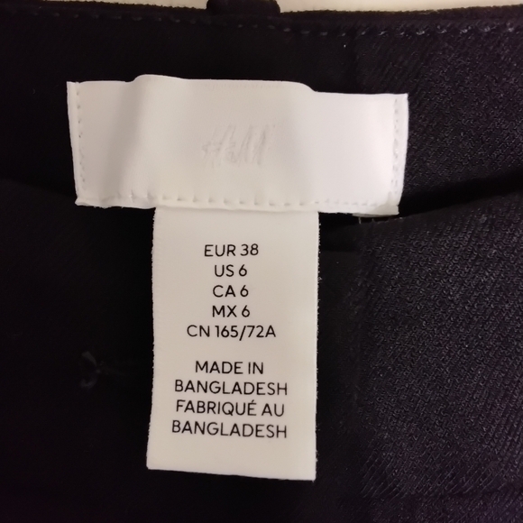 H & M Women's 6 Black Wide Leg Pockets Dressy Career Pant - Picture 3 of 3